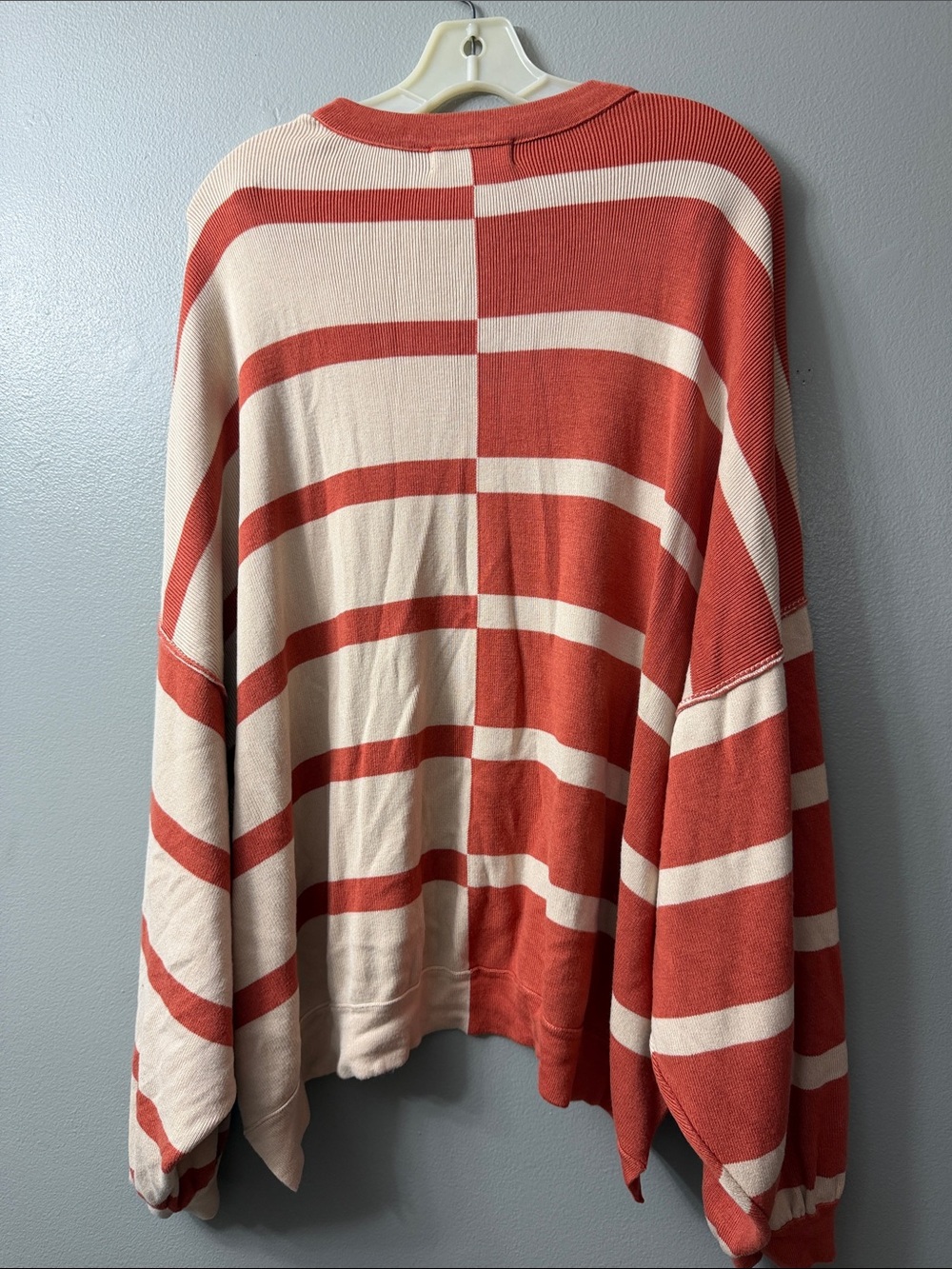 Burn Boot Camp oversized striped crewneck sweater contrasting colorblock xl - Picture 6 of 8